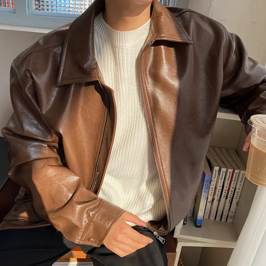 Loose Casual Leather Jacket